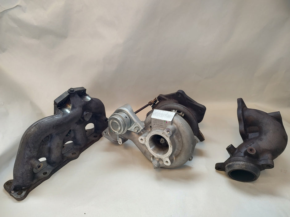 Evo X turbo, manifold, and downpipe